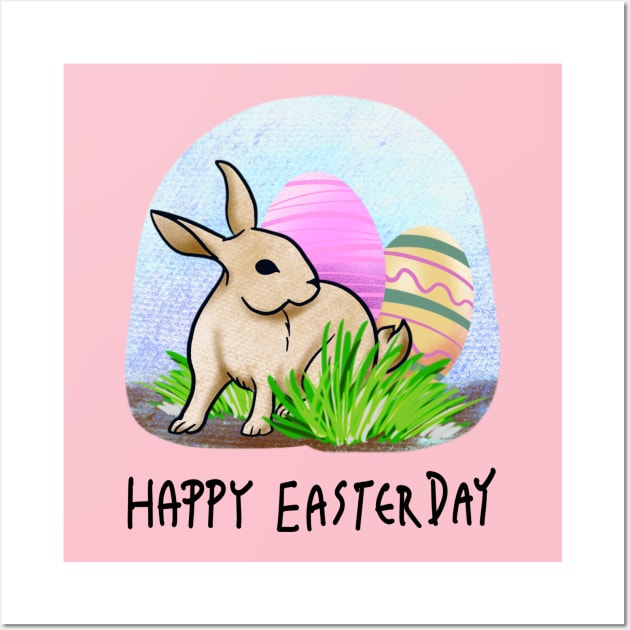 HAPPY Easter Day Wall Art by Sabai Art